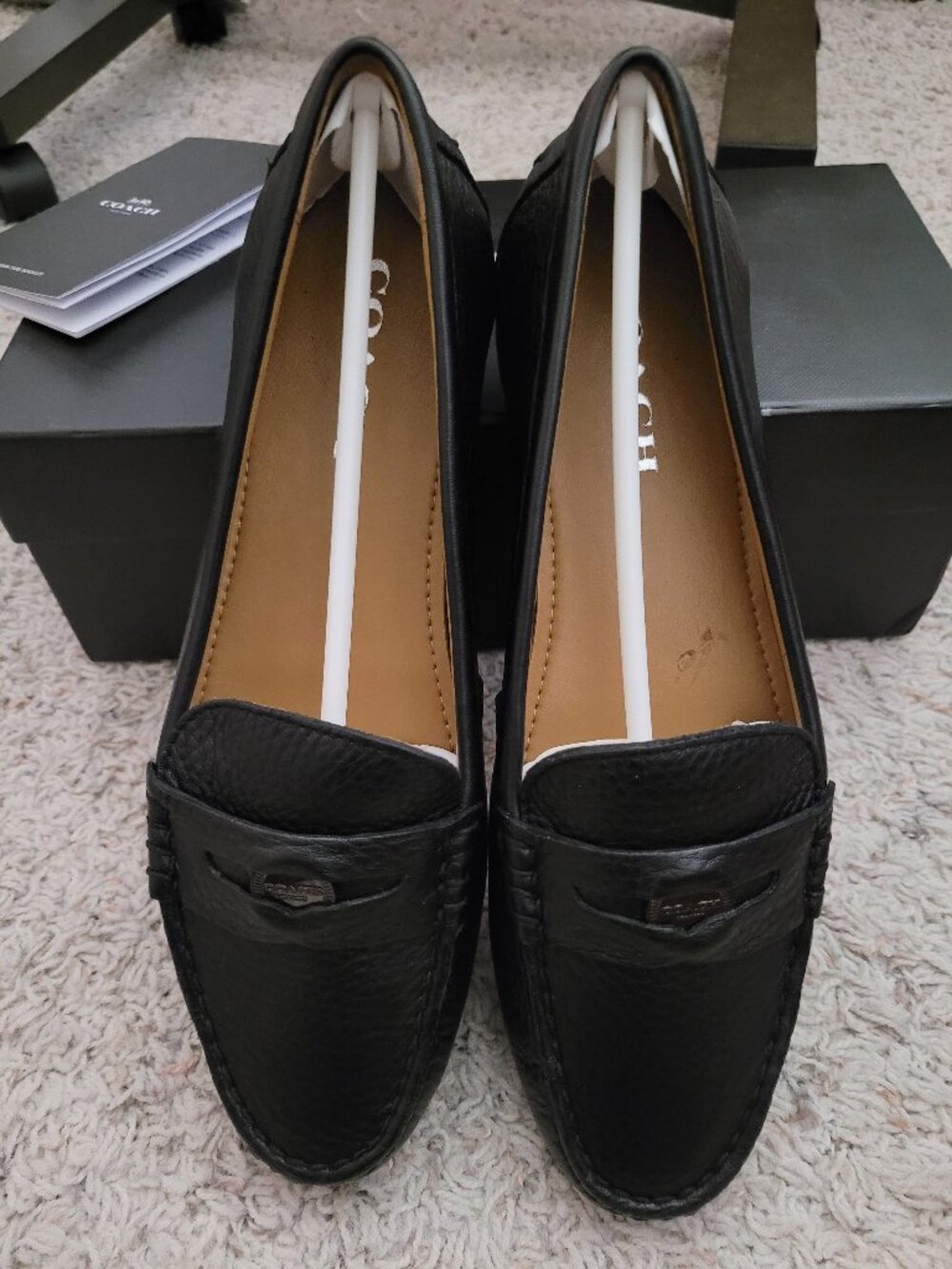 NIB Coach Penny Pebble Grain Leather Loafers - 9M